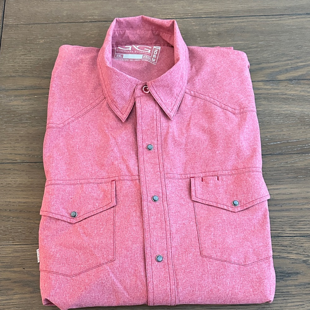 GameGuard Pink Button-Up, long sleeve outdoor wear shirt.
